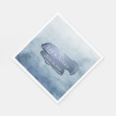 Stoffige Blauwe Waterverf en Acryl Servet (Hoek)