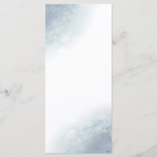 stoffige blauwe waterverf Menu (Achterkant)