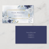 Stoffige blauwe waterverf rozen visitekaartje (Voorkant / Achterkant)