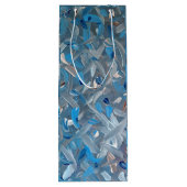 Stoffige blauwe wijnzak wijn cadeautas (Achterkant)