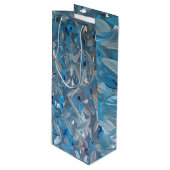 Stoffige blauwe wijnzak wijn cadeautas (Voorkant Gekanteld)