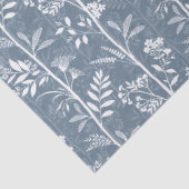 Stoffige Blauwe Wilde Bloem Silhouet Tuin Tissuepapier (Detail)