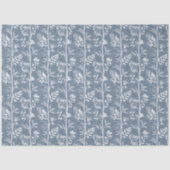 Stoffige Blauwe Wilde Bloem Silhouet Tuin Tissuepapier (Voorkant)