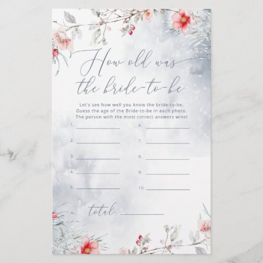 Stoffige blauwe winter Hoe oud was de bruid om wil (Voorkant)