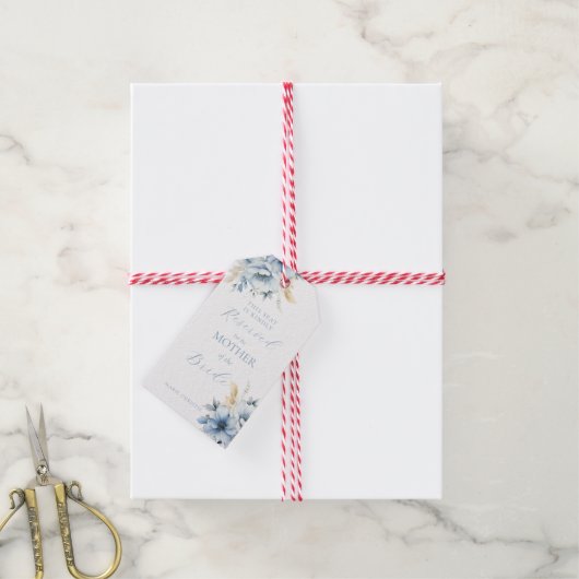 Stoffige Blauwe Zitplaatsen Gereserveerd voor moed Cadeaulabel (Met Touw)