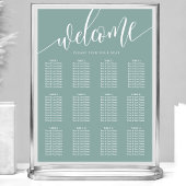 Stoffige Blauwgroen minimalistische wedstrijdzeile Poster