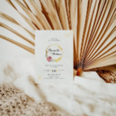 Stoffige bloem roze en gouden bruiloft kaart