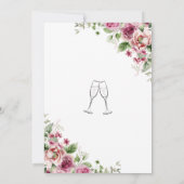 Stoffige Bloemblush Roze Groen Vrijgezellenfeest Kaart (Achterkant)