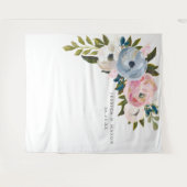 Stoffige bloemen bruiloft achtergrond foto booth wandkleed (Voorkant (horizontaal))
