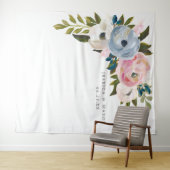 Stoffige bloemen trouw achtergrond foto booth wandkleed (In Situ (horizontaal))