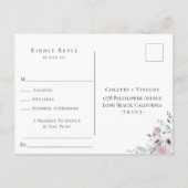 Stoffige bloemenframe Blush bruiloft RSVP nummerve Uitnodiging Briefkaart (Achterkant)