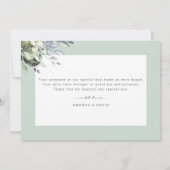 Stoffige bloemengewassen bedankkaart (Achterkant)