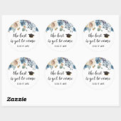 Stoffige bloemige afstudeerfavor sticker (Vel)