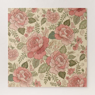 Stoffige Bloemige Muze - Stofrozen Salie Batik Sti Legpuzzel