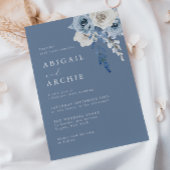 Stoffige Bloom Boho Blauwe Bruiloft Kaart
