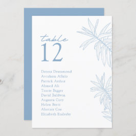 Stoffige Blue Modern Botanische Tafel Zitplaatsen