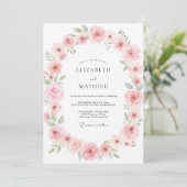 Stoffige Blush Loofwerk Eucalyptus Bruiloft Kaart (Staand voorkant)