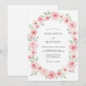 Stoffige Blush Loofwerk Eucalyptus Bruiloft Kaart (Voorkant / Achterkant)