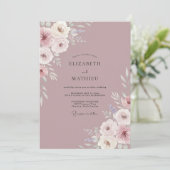 Stoffige Blush Ranunculus Eucalyptus Bruiloft Kaart (Staand voorkant)