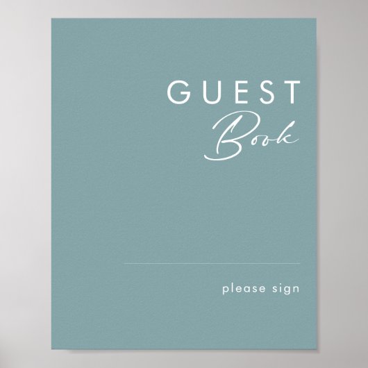 Stoffige Boho | Blauwe gastboekbord Poster (Voorkant)