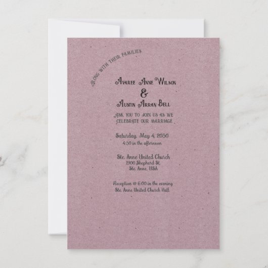 Stoffige Bourgogne Magnolia Bloesems en Vogels Bru Kaart (Achterkant)