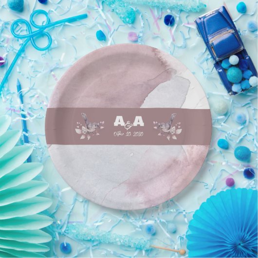 Stoffige Bourgogne Waterverf Papieren Bordje (Feest)