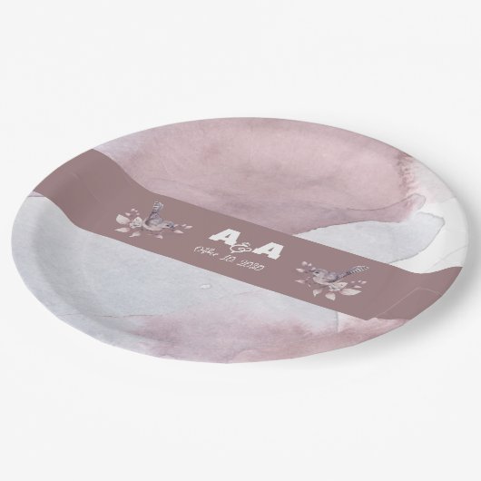 Stoffige Bourgogne Waterverf Papieren Bordje (Gekanteld)