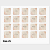 Stoffige bruine poeder chic vierkante sticker (Vel)
