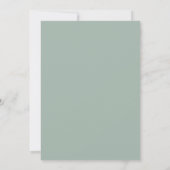 Stoffige Celadon Bloem Bruiloft Kaart (Achterkant)