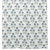 Stoffige Denim Kust Botanisch Douchegordijn (Voorkant)