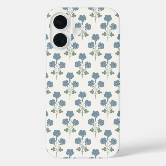 Stoffige Denim & Perzik Kust Botanisch Case-Mate iPhone Case (Achterkant)