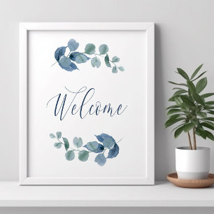 Stoffige Eucalyptus Eenvoudige Aquarel Gebladerte  Poster