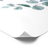 Stoffige Eucalyptus Eenvoudige Watercolor Loofwerk Poster (Hoek)