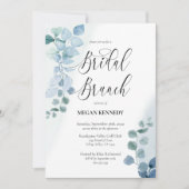 Stoffige Eucalyptus Elegant Groen Bruidsbrunch Kaart (Voorkant)