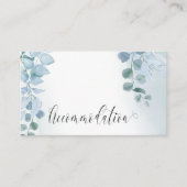 Stoffige Eucalyptus Elegante bruiloft accommodatie Informatiekaartje (Voorkant)