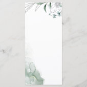 Stoffige Eucalyptus Groene Trouwfeest Menu (Achterkant)