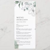 Stoffige Eucalyptus Groene Trouwfeest Menu (Voorkant)