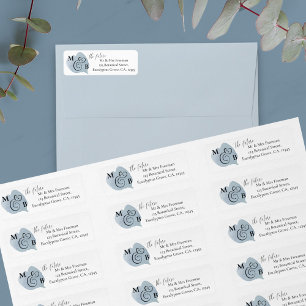 Stoffige Eucalyptus toekomstige meneer en mevrouw  Etiket