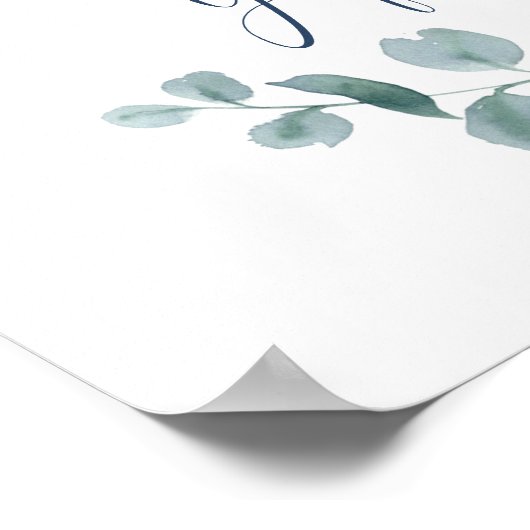 Stoffige Eucalyptus Watercolor Groene Kaarten & Ca Poster (Hoek)