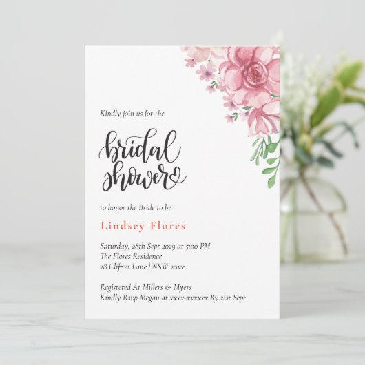 Stoffige Floral Elegant Minimal Vrijgezellenfeest Kaart (Staand voorkant)