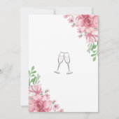 Stoffige Floral Elegant Minimal Vrijgezellenfeest Kaart (Achterkant)