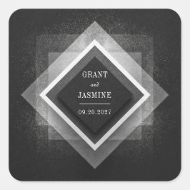 Stoffige geometrische overlay Elegante zwarte brui Vierkante Sticker