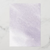 Stoffige gouden en paarse bruidsdouche folie uitnodiging (Achterkant)