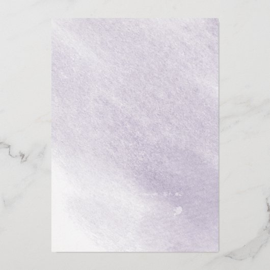 Stoffige gouden en paarse bruidsdouche folie uitnodiging (Achterkant)