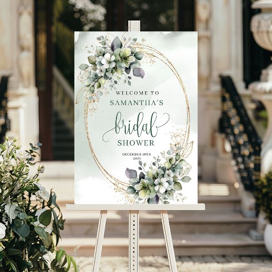 Stoffige groene beplanting bruiloft feest welkom b poster