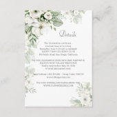 Stoffige groene bloemenbloem roos waterverf bruilo informatiekaartje (Voorkant)