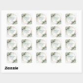 Stoffige groene botanische bedank sticker (Vel)