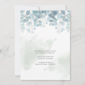 Stoffige groene eucalyptus bruiloft paar kaart (Achterkant)