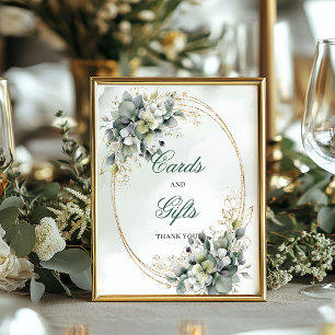 Stoffige groene Eucalyptus Kaarten en Cadeaus Tafe Poster
