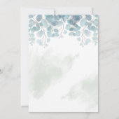 Stoffige groene eucalyptus waterverf bruiloft kaart (Achterkant)
